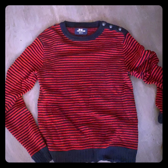 Zadig & Voltaire Red and Black Striped Sweater - Picture 1 of 2